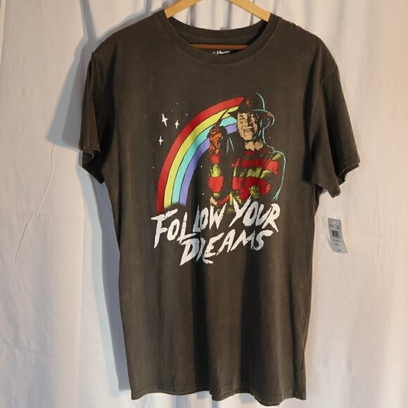 Follow Haunting Dreams Freddy Krueger TShirt Nightmare on Elm Street Size Large - Picture 12 of 12